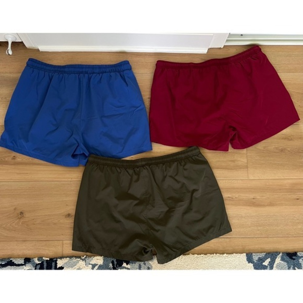 Mens Athletic Swim Trunks Bundle Blue Olive Burgundy Quick Dry Shorts Set L - Picture 2 of 8